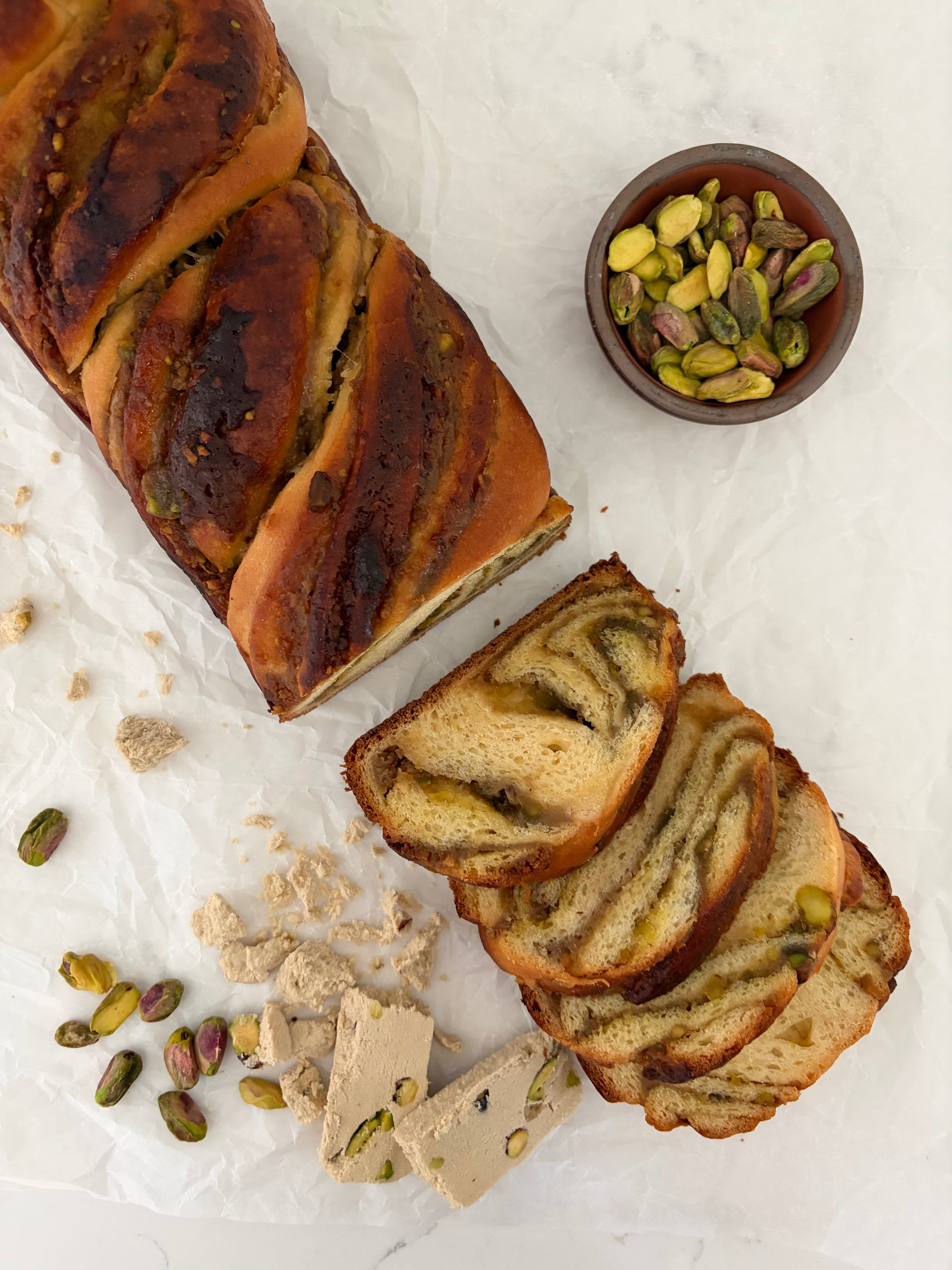 Halva Pistachio Babka